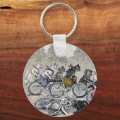 Porte-clés Chats à vélo (Recto)