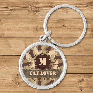 Porte-clés Chats Camouflage du désert Monogramme Porte - clé
