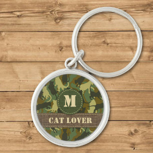 Porte-clés Chats Camouflage Woodland Porte - clé de monogramm