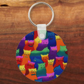 Porte-clés Chats colorés (Recto)