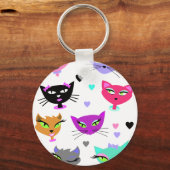 Porte-clés Chats colorés (Recto)