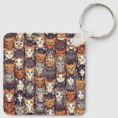 Porte-clés Chats Colorés Pixelisés Numériques (Dos)