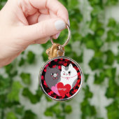 Porte-clés Chats d'amour personnalisés (Main)