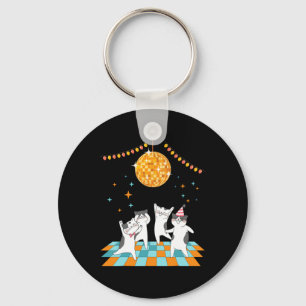 Porte-clés Chats De Fête Dansant Sous Disco Ball