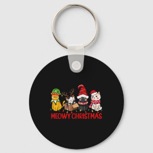 Porte-clés Chats de Noël drôles - Chats chatons mignons chape