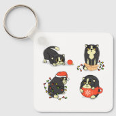 Porte-clés Chats de Noël mignons et amusants (Recto)