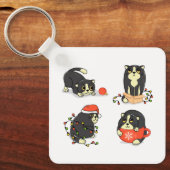 Porte-clés Chats de Noël mignons et amusants (Recto)