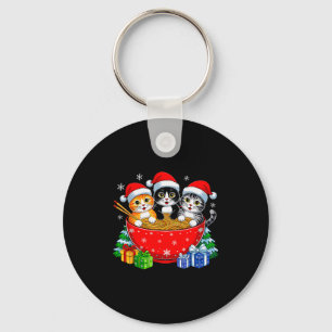 Porte-clés Chats de Noël Ramen Chatons Anime Noël Pour Hommes