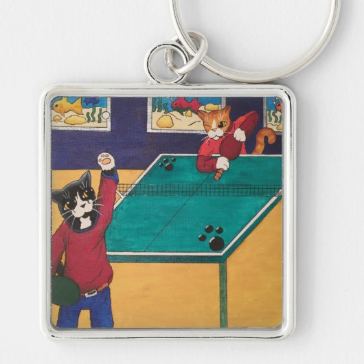 Porte-clés Chats de ping-pong de tennis de table (Devant)