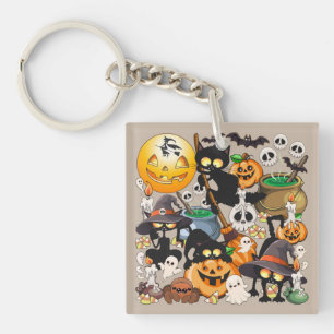 Porte-clés Chats drôles de Halloween Fête