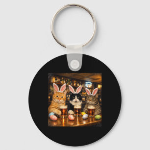 Porte-clés Chats drôles de Pâques Oreilles de Lapin Œufs pour