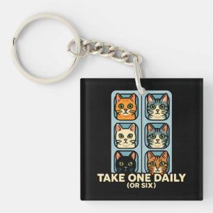 Porte-clés Chats En Blister Pack Medicine Pour Le Bonheur