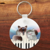Porte-clés Chats en piano (Recto)