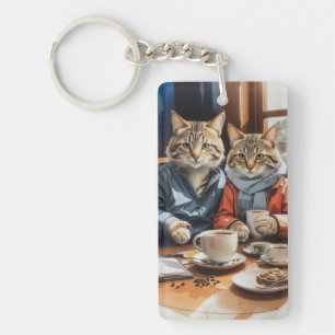 Porte-clés Chats et café