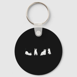 Porte-clés Chats fantômes mignons Costumes de tenue amusante