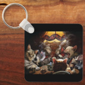 Porte-clés Chats jouant au poker (Recto)