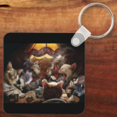 Porte-clés Chats jouant au poker (Verso)