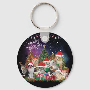Porte-clés Chats Joyeux Noël Lumière