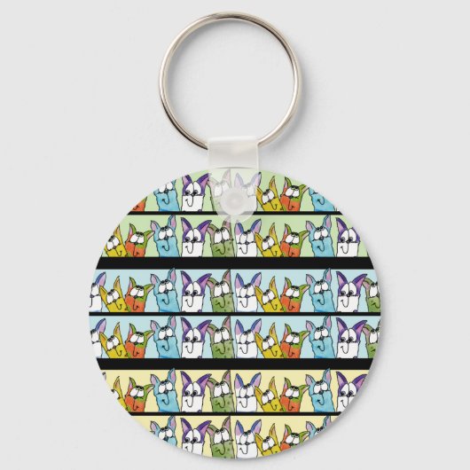 Porte-clés Chats Kitty Lineup Colorful (Recto)