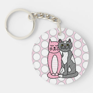 Porte-clés Chats Kitty Roses et Grey Cute Cute