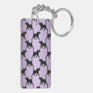 Porte-clés Chats mignons avec motif de lunes et d'étoiles