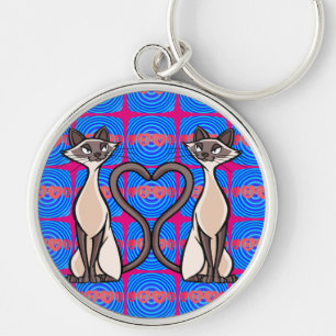 Porte-clés Chats Mignons Avec un Cœur Adorable