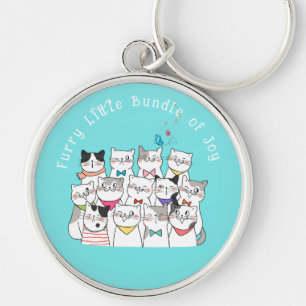 Porte-clés Chats Mignons,Chats Drôles Pelucheux petit Paquet 