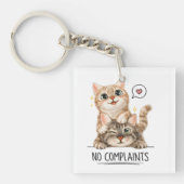 Porte-clés Chats mignons drôles sans plaintes (Devant)