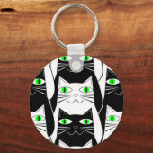 Porte-clés Chats noirs et blancs (Verso)