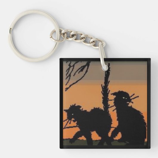 Porte-clés Chats noirs Halloween - (Devant)