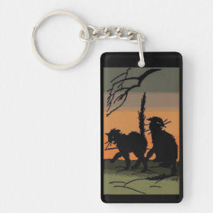 Porte-clés Chats noirs Halloween -