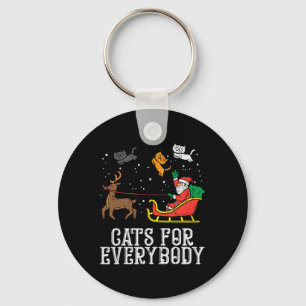Porte-clés Chats pour tous Noël Chat Drôle Xmas Femmes