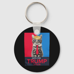 Porte-clés Chats pour Trump 2024 T-shirt drôle pour Vance Tru