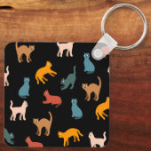 Porte-clés Chats sur le noir (Verso)