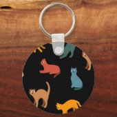 Porte-clés Chats sur le noir (Recto)