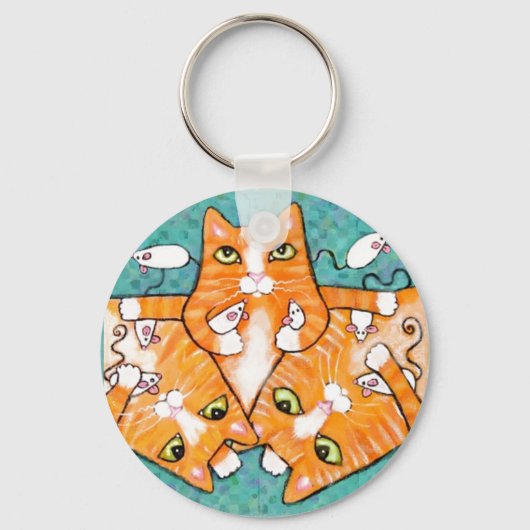 Porte-clés Chats Tabby Gingembre Avec Jouets (Recto)