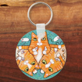 Porte-clés Chats Tabby Gingembre Avec Jouets (Recto)