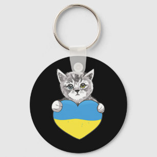 Porte-clés Chats Ukrainiens Ukraine Drapeau Ukraine Cœur Pour