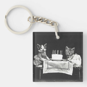 Porte-clés Chats vintages à une fête d'anniversaire