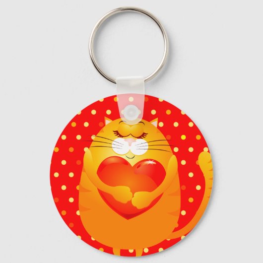 Porte-clés Chatte douce en amour, porte - clé (Recto)