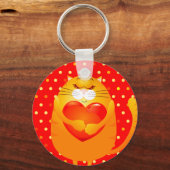 Porte-clés Chatte douce en amour, porte - clé (Recto)