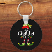 Porte-clés Chatty Christmas Elf Matching Pajama X-mas Party (Recto)