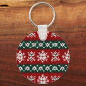 Porte-clés Chaud de Noël moche Rouge et vert (Verso)