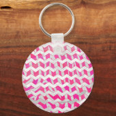 Porte-clés Chaud rose et blanc Chevron Zebra (Recto)