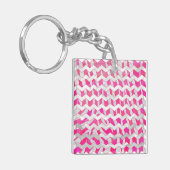 Porte-clés Chaud rose et blanc Chevron Zebra (Devant gauche)