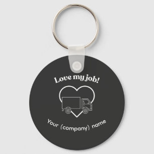 Porte-clés Chauffeur de Camion Amoureux de Mon Travail Cœur P