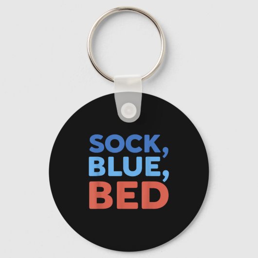 Porte-clés Chaussette Lit Bleu Mème Drôle _1 (Recto)