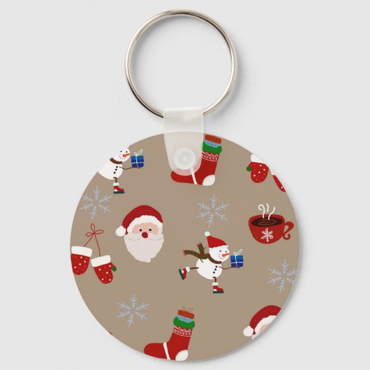 Porte-clés Chaussettes de Noël festives (Recto)