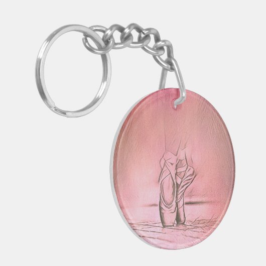 Porte-clés Chaussures de ballet dansantes Pink Ballerina Feet (Devant gauche)