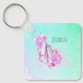 Porte-clés Chaussures de ballet en Aquarelle rose (Recto)